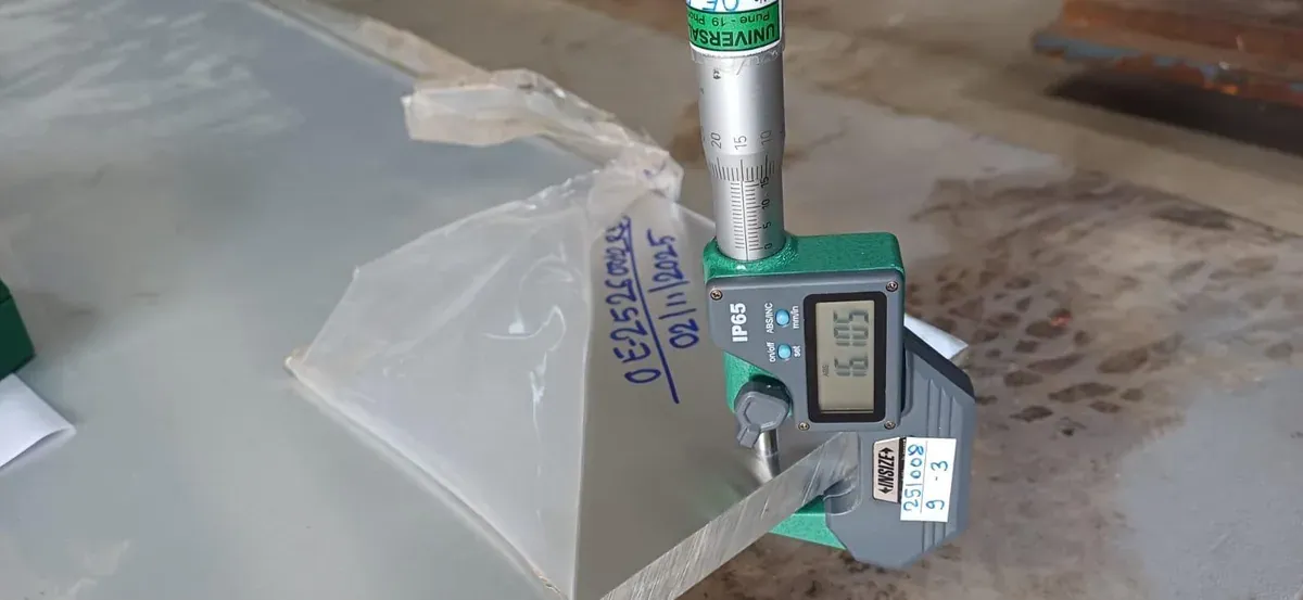 Material inspection with digital gauge at Onkar Engineering